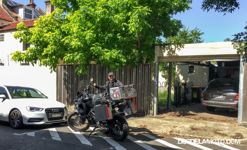 Algo muy importante durante todo el viaje, que la moto estuviera bien guardada :)